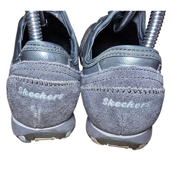 Skechers Shoes Gray Suede Leather Bikers Bungee Athletic Womens Size 8.5 EUC - Picture 7 of 7